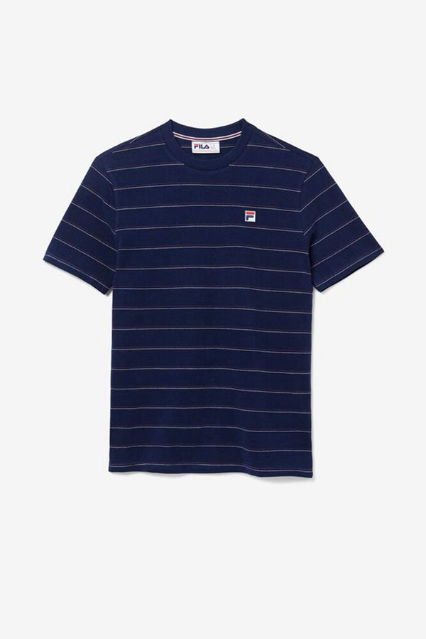 Fila Leon Sleeve Men's Tee - Navy /,NZ 862-92435